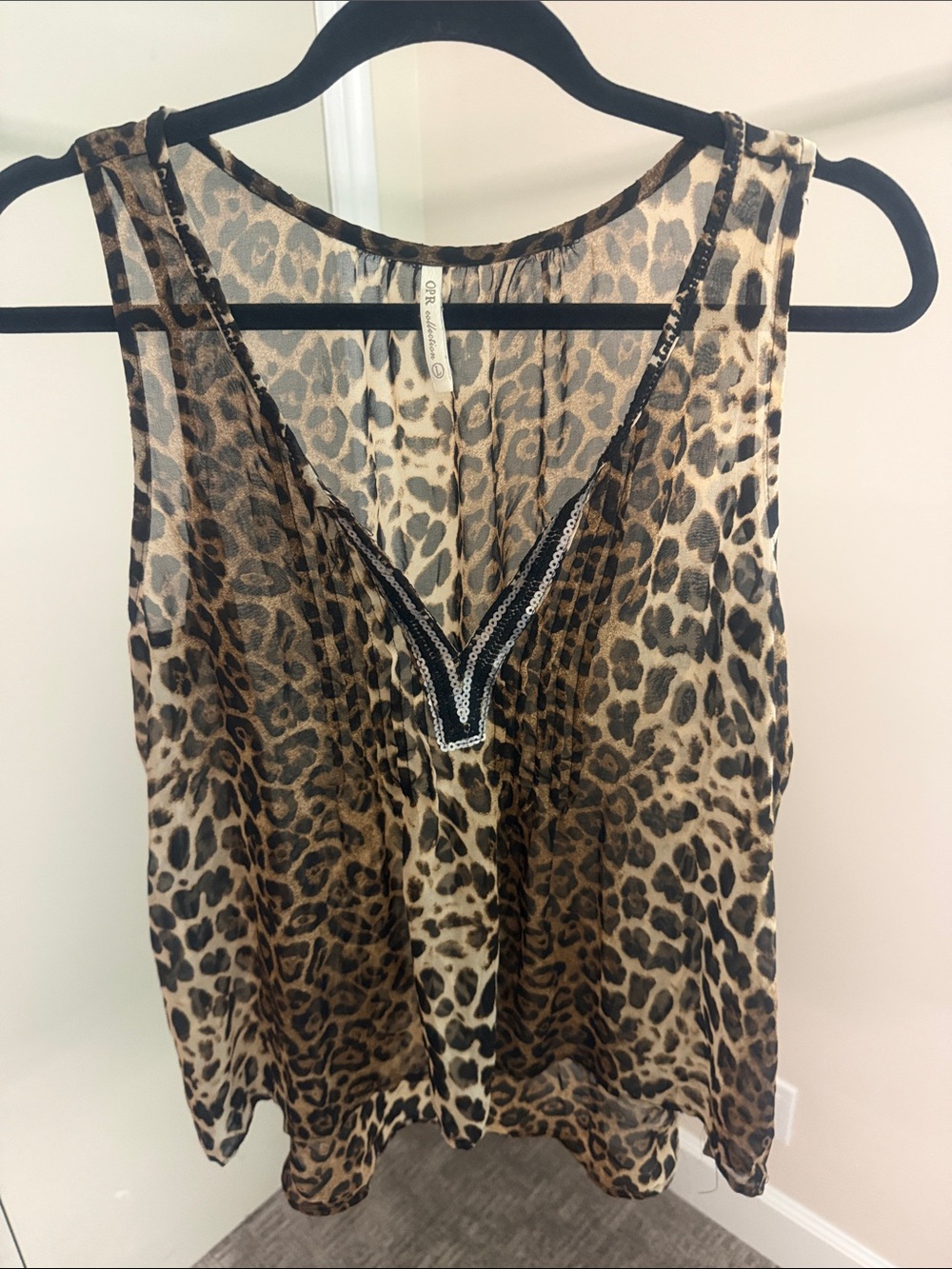 OPR Collection Leopard Print Sleeveless V-Neck Camisole - Brown